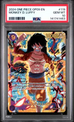 2024 ONE PIECE OP09-EMPERORS IN THE NEW WORLD #119 MONKEY D. LUFFY PSA 10 - Image 1