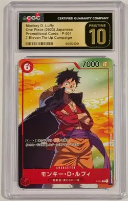 2023 One Piece Monkey D. Luffy Seven-Eleven 7-11 Promo P-001 CGC 10 Pristine JP - Image 1