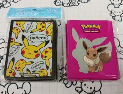 Pokemon Card Deck Shield Set Pikachu Eevee Ultra Pro Sleeves Used Condition - Image 1