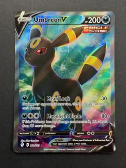 Pokemon Umbreon V Full Art Ultra Rare Holo SWSH07 Evolving Skies 188/203 Card - Image 1