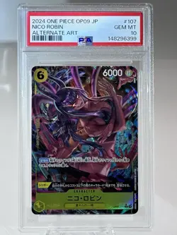 PSA 10 Nico Robin One Piece Card Game OP09 Alternate Art Foil - Image 1