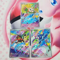 Rowlett 043 + Litten 044 + Popplio 045 - First Partner Pokemon Cards #L362 - Image 1