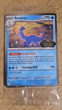 Pokemon TCG Aurorus 24/88 Perfect Order Promo Holo Card Near Mint - Image 1