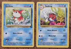 Vintage Pokemon TCG WoTC Base Set Lot - Goldeen, Seaking - 2 Cards LP - Image 1