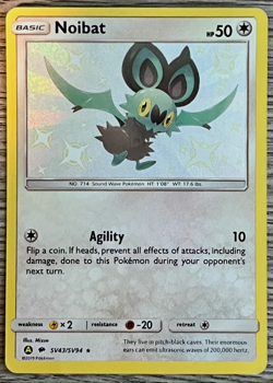 Noibat #SV43/SV94 - Shiny HOLO (Rare) - Hidden Fates - Pokemon Card TCG - NM - Image 1