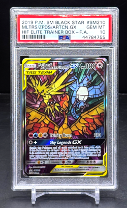 PSA 10 - Pokemon - Moltres Zapdos Articuno GX #SM210 - Hidden Fates ETB Promo - Image 1