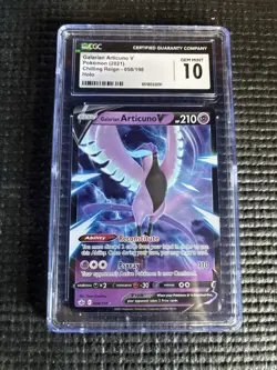 Pokemon Chilling Reign Ultra Rare Galarian Articuno V 058/198 CGC 10 Gem Mint - Image 1