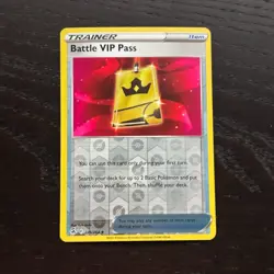 Battle VIP Pass 225/264 Pokemon Fusion Strike SWSH Reverse Holo Uncommon NM - Image 1