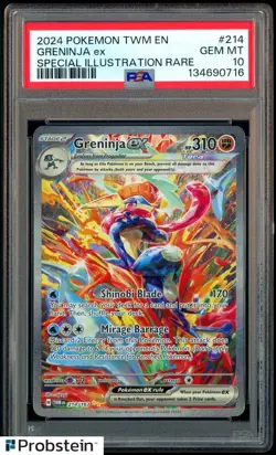 2024 Pokemon TWM En Special Illustration Rare #214 Greninja Ex PSA 10 GEM MINT - Image 1