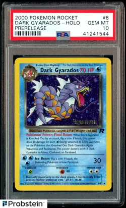2000 Pokemon Rocket Prerelease #8 Dark Gyarados Holo PSA 10 GEM MINT - Image 1