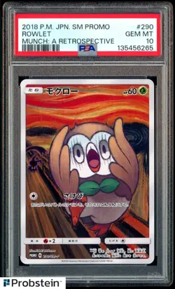 2018 Pokemon Japanese SM Promo Munch A Retrospective #290 Rowlet PSA 10 - Image 1