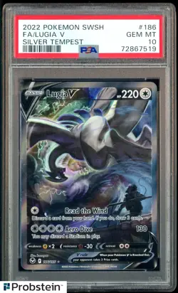 2023 Pokemon SWSH Silver Tempest #186 FA/Lugia V PSA 10 GEM MINT - Image 1