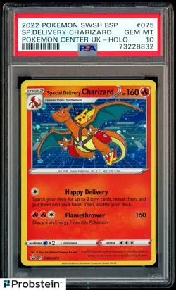 2022 Pokemon SWSH BSP Pokemon Center UK Special Delivery Charizard Holo PSA 10 - Image 1