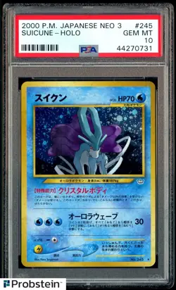 2000 Pokemon Japanese Neo 3 #245 Suicune Holo PSA 10 GEM MINT - Image 1