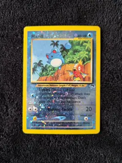 Pokemon Marill 11/18 Southern Islands Promo Reverse Holo Rare 2001 WotC MP Swirl - Image 1