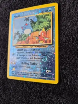 Pokemon Marill 11/18 Southern Islands Promo Reverse Holo Rare 2001 WotC MP Swirl - Image 3