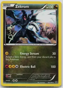 Pokemon Zekrom Holo Rare XY - Roaring Skies 64/108 LP - Image 1