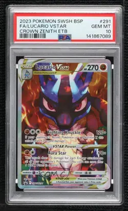 Lucario VSTAR Pokemon Sword & Shield Black Star Promo PSA 10 GEM MT - Image 1