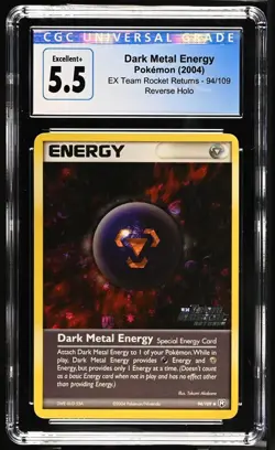 Dark Metal Energy 94/109 Reverse Holo - CGC 5.5 - Pokemon EX Team Rocket Returns - Image 1