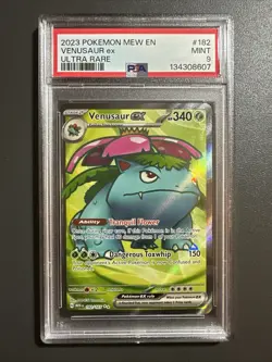 PSA 9 Pokemon 2023 Scarlet & Violet 151 #182/165 Venusaur ex Ultra Rare Holo - Image 1
