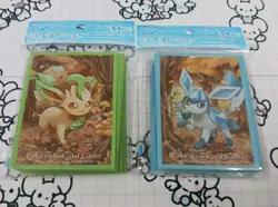 Pokemon Card Deck Sleeves Leafeon Glaceon Set Official Sealed 128 Count - Image 1