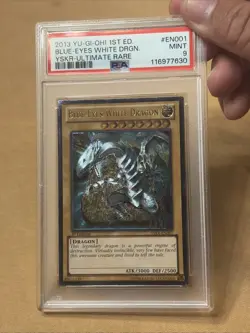Yu-Gi-Oh! Blue-Eyes White Dragon 1st Edition Ultimate Rare YSKR-EN001 PSA 9 - Image 2
