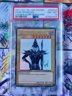 PSA 8 Dark Magician JUMP-EN049 2011 Yugioh Shonen Jump Magazine Ultra Rare Promo - Image 1