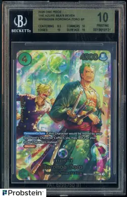 2026 One Piece The Azure Sea's Seven PRB02-006 Roronoa Zoro SP BGS 10 PRISTINE - Image 1