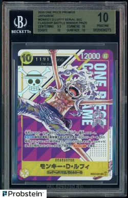 2026 One Piece Promos JPN Monkey D Luffy Serial Flagship Btl Winner Prize BGS 10 - Image 1
