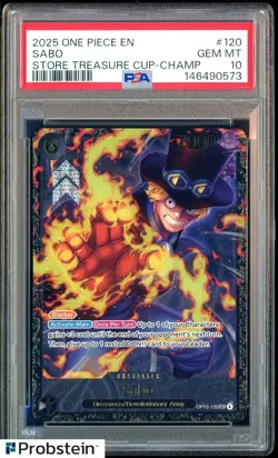 2025 One Piece EN Store Treasure Cup Champ #120 Sabo PSA 10 GEM MINT - Image 1