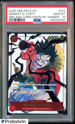 2025 One Piece Monkey.D.Luffy 3rd Anv. Event Winner Prize Promo ST01-012 PSA 10 - Image 1