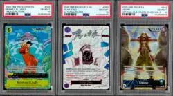 Lot (3) One Piece EN Official Playmat Alternate Art Treasure Rare Luffy PSA 10 - Image 1