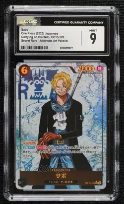 2025 One Piece Carrying on His Will OP13 Japanese SR Alt Art Sabo CGC 9 - Image 1