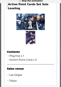 Bandai Card Game Fest Union Arena Solo Leveling Playmat & Action Point Cards ENG - Image 2