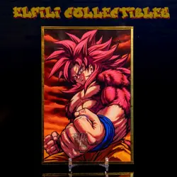 SSJ4 Goku Cover Dragon Ball Super Oversized A6 4"x6" Trading Card Gold Holo Trim - Image 1
