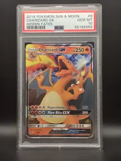 PSA 10 CHARIZARD GX 2019 POKEMON SUN & MOON HIDDEN FATES #9 - Image 1