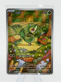 Pokemon TCG Snivy 087/086 Sv: Black Bolt Illustration Rare Full Art Holo 70HP - Image 1