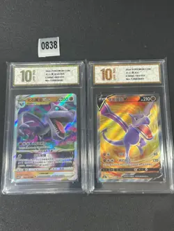 2PCS Pokemon TCG Aerodactyl CS6bC-141/131 ,CS6bC-062/131 Chinese Grade 10 - Image 1