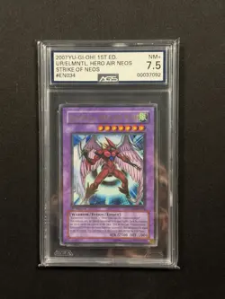 YuGiOh Elemental Hero Air Neos STON-EN034 1st Edition Ultra Rare AGS 7 - Image 1