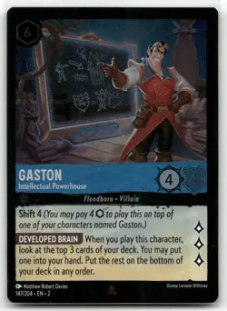 Gaston Intellectual Powerhouse 147/204 Foil Rise of the Floodborn Disney Lorcana - Image 1