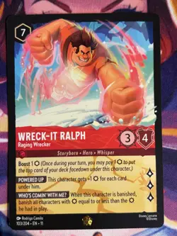WRECK-IT RALPH Raging Wrecker 103/204 Legendary Disney Lorcana Winterspell Card - Image 1