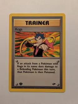 Pokemon Koga Gym Challenge Holo Rare Trainer 19/132 Unlimited English TCG Card - Image 1