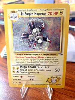 Pokemon card -Lt. Surge's Magneton- Gym Heroes 2000- Vintage Holo Rare- MP - Image 1