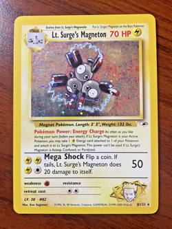 Pokemon card -Lt. Surge's Magneton- Gym Heroes 2000- Vintage Holo Rare- MP - Image 2