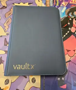 VaultX Premium Exo-Tec® Navy Blue Zip Binder 9 Pocket Trading Card Holds 360 - Image 1
