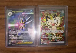 Pokemon Mega Starmie EX & JPN Meowth EX Mega Perfect Order Lot 2 Cards - Image 1