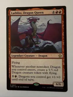 Lathliss, Dragon Queen #627 (NM) Foundations FDN Magic MTG - Image 1