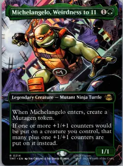x1 Michelangelo, Weirdness to 11 - Borderless R MTG Teenage Mutant Ninja Turtles - Image 1