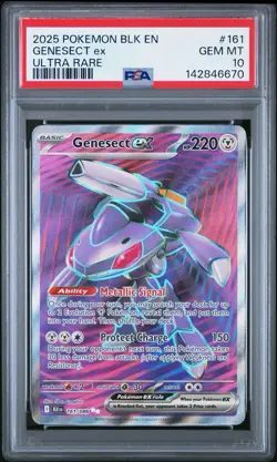 GENESECT EX 161/086 PSA 10 2025 Pokemon BLK EN Black Bolt Ultra Rare GEM MT - Image 1