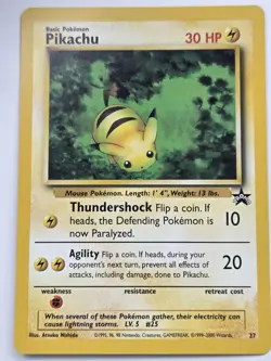 Pokemon Wotc Black Star Promo # 27 Pikachu,,not played - Image 1